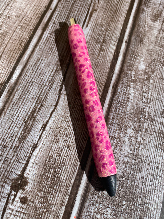 Pink leopard pen